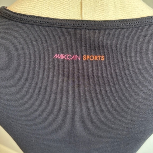 Marc Cain Sports Graphic Ribbed Raglan Short Sleeve Mini Dress Multicolour SZ SM - Picture 5 of 9